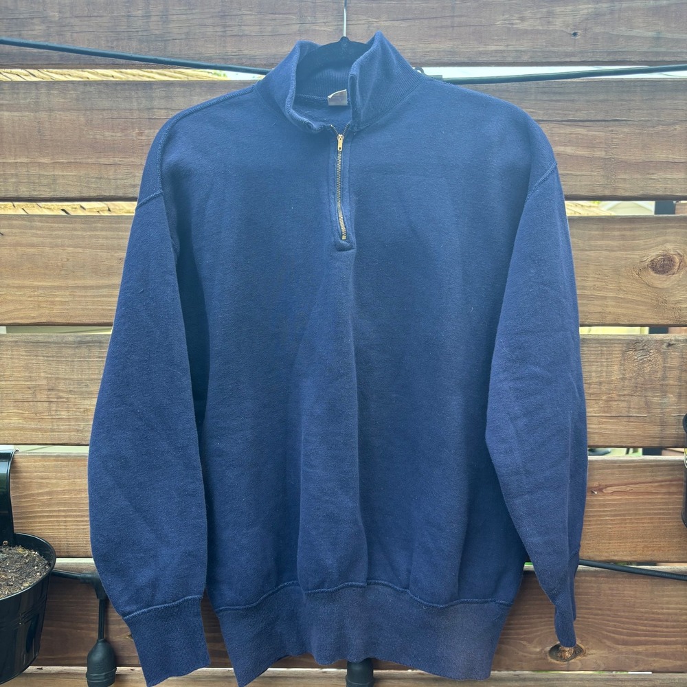 Southern Athletic 1/4 Zip Sweatshirt Mens XL Navy Blue Good 50s US Shooting Team